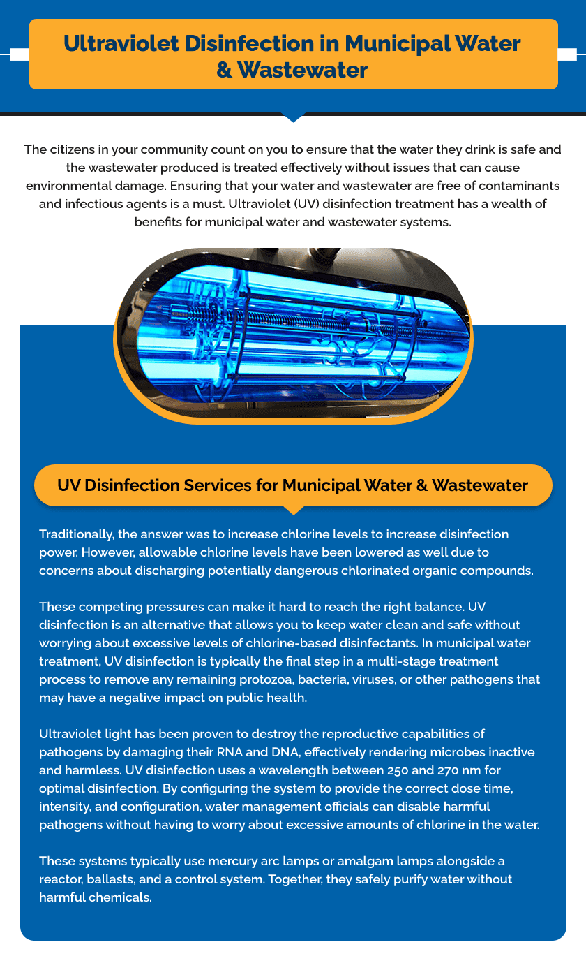 UV Disinfection Services for Municipal and Wastewater